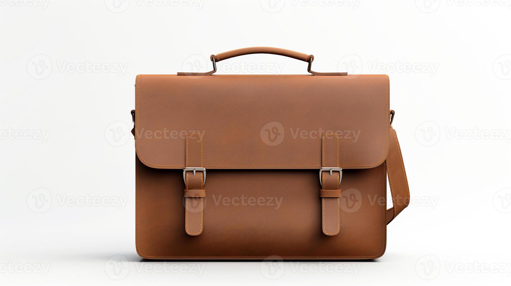 AI generated Brown Satchel Bag isolated on white background with copy space for advertisement. AI Generated photo