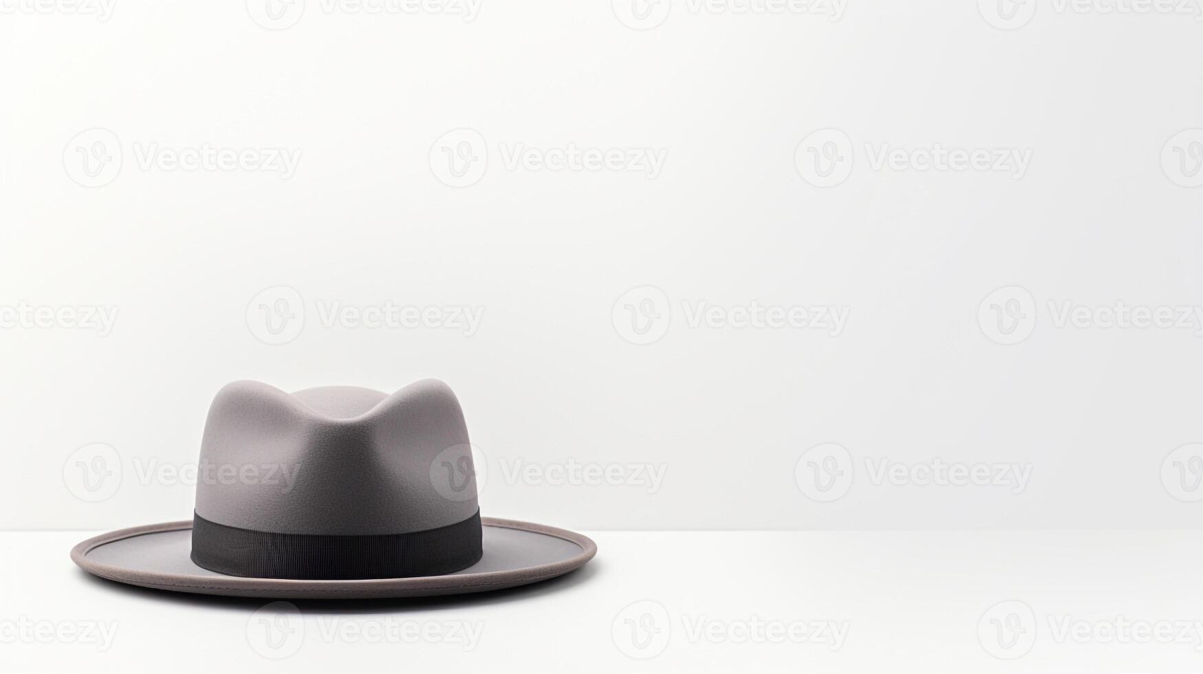 AI generated Photo of Grey Boater Hat isolated on white background. AI Generated