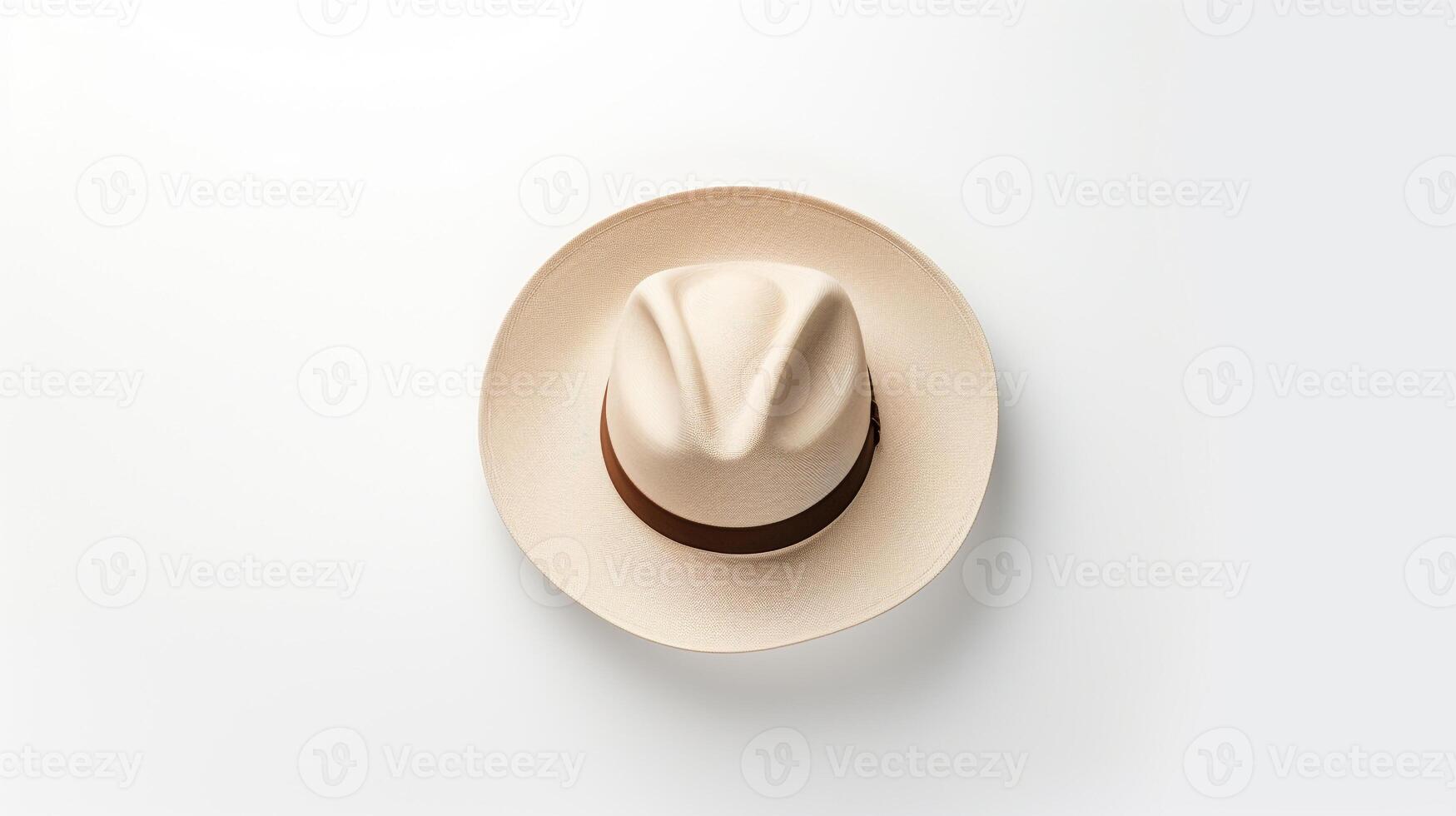 AI generated Photo of Ivory Panama Hat isolated on white background. AI Generated