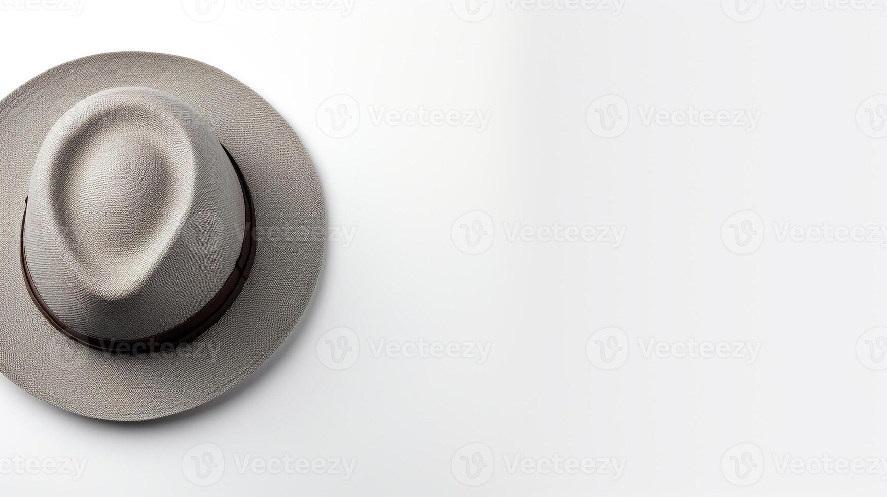 AI generated Photo of Grey Panama Hat isolated on white background. AI Generated