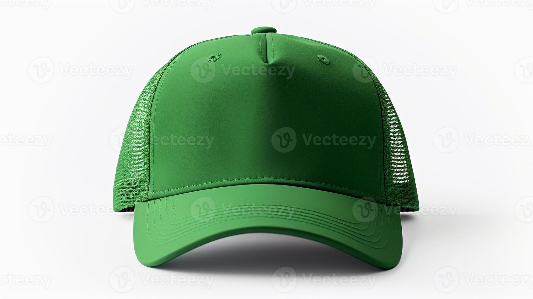 AI generated Photo of Green Trucker Cap isolated on white background. AI Generated