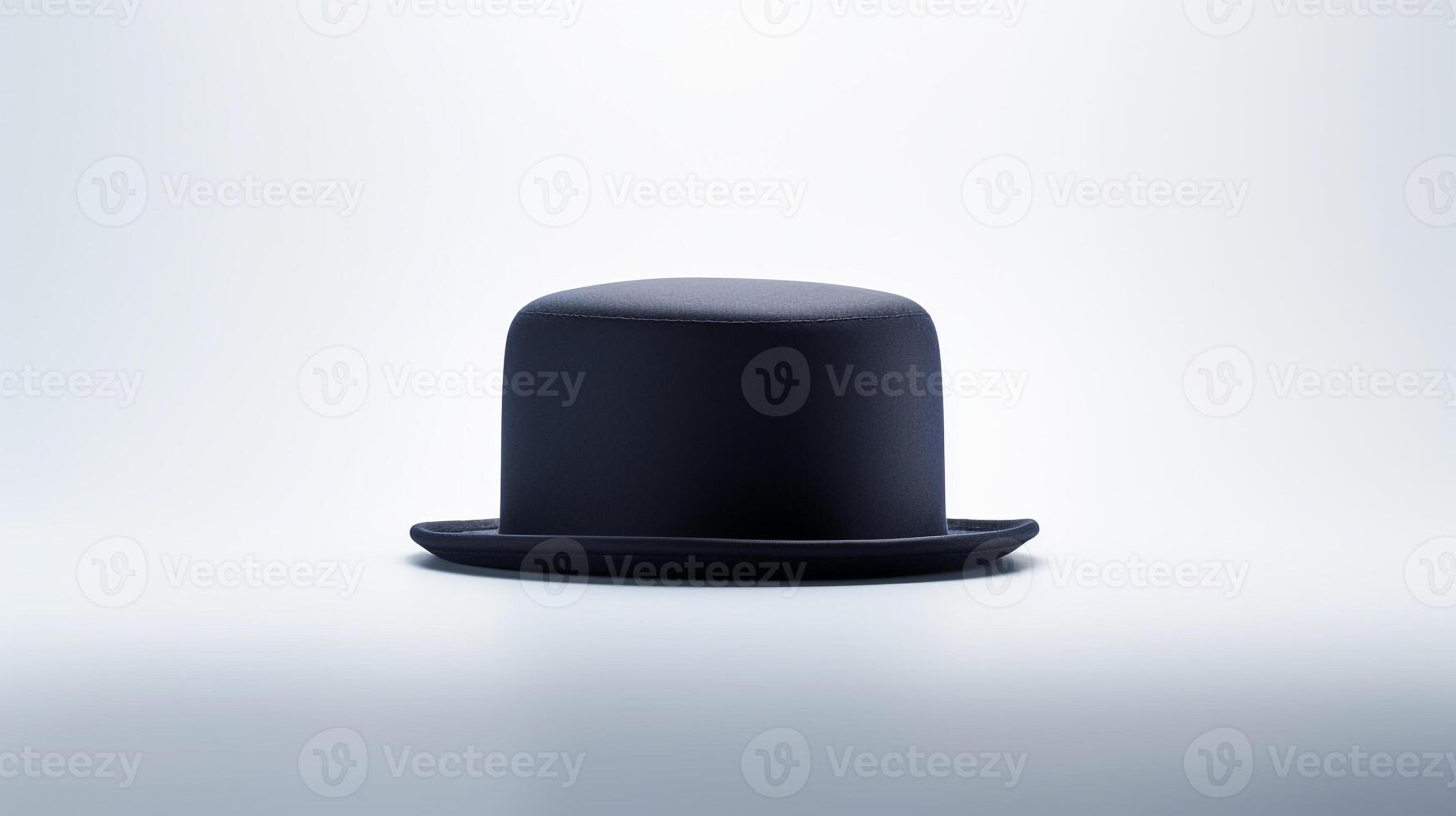 AI generated Photo of Navy Blue Pork Pie Hat isolated on white background. AI Generated