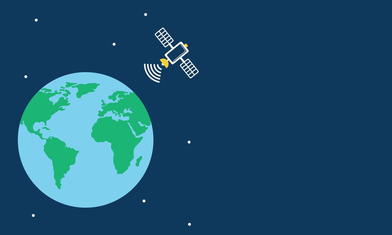 ilustración vector gráfico de el satélite es transmitiendo señales a tierra desde espacio, Perfecto para internacional día, mundo telecomunicaciones y información sociedad día, celebrar, saludo tarjeta