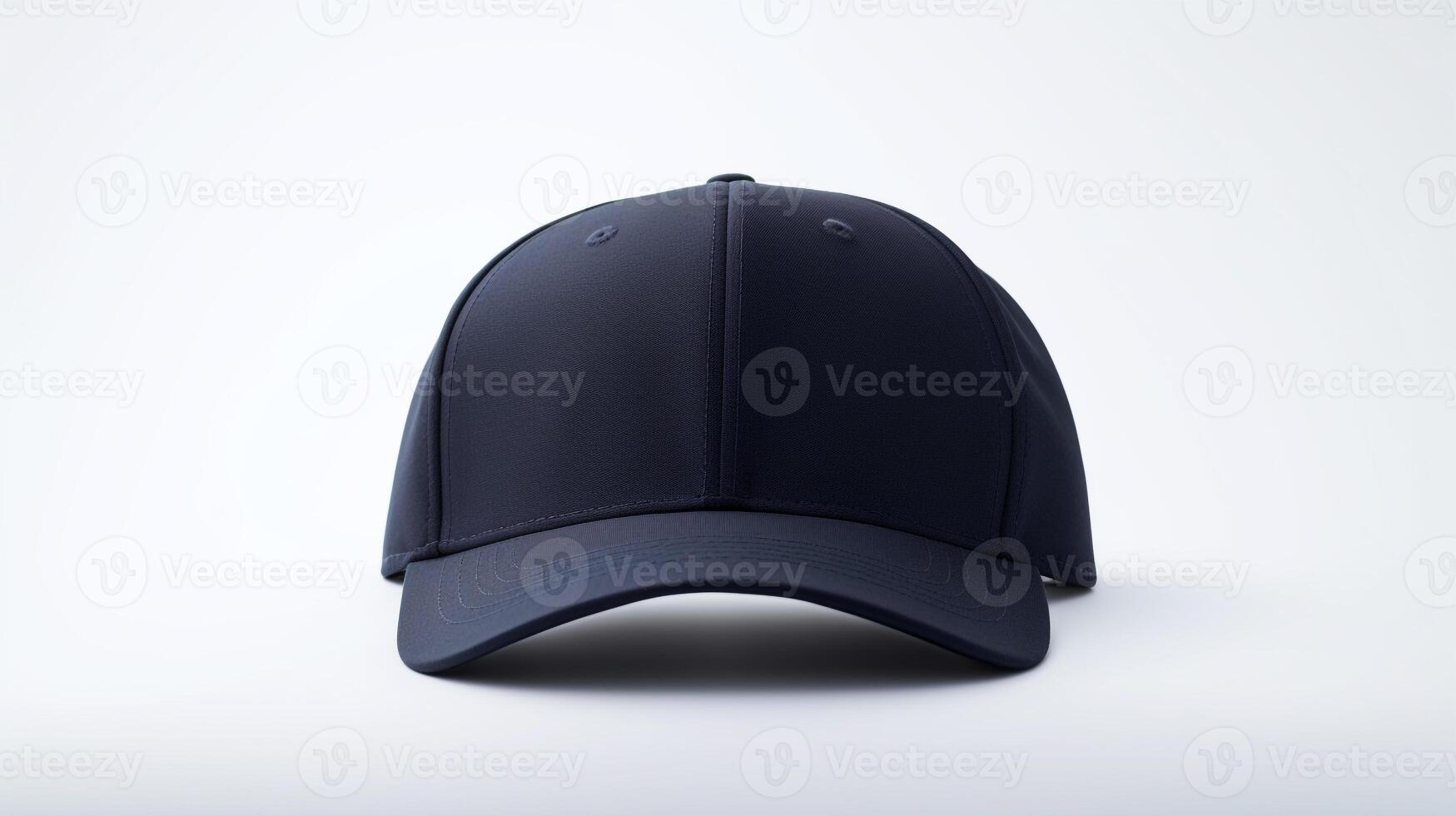 AI generated Photo of Navy Blue Fitted Cap isolated on white background. AI Generated