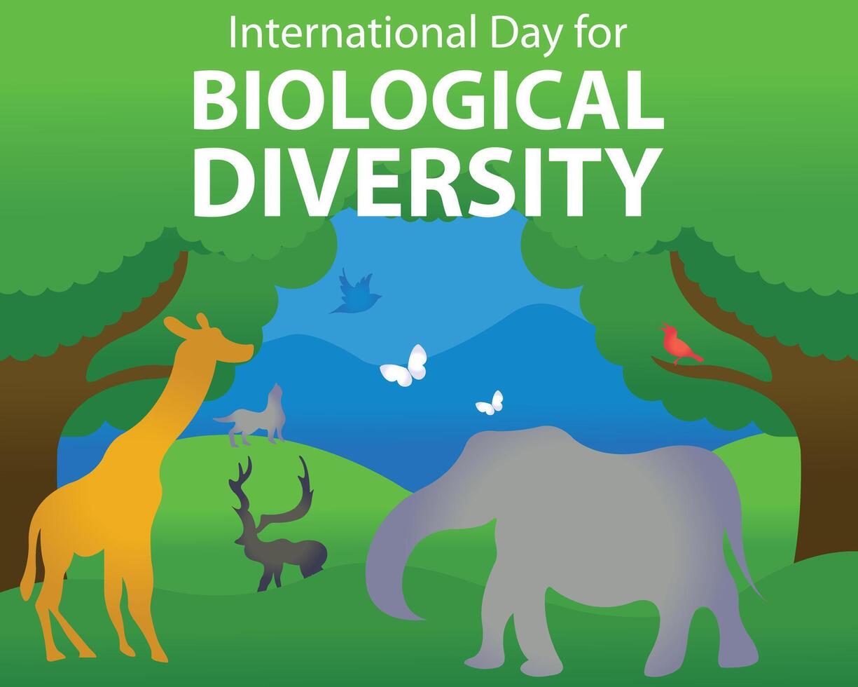 illustration vector graphic of ecosystem in mountain forests, perfect for international day, biological diversity, celebrate, greeting card, etc.