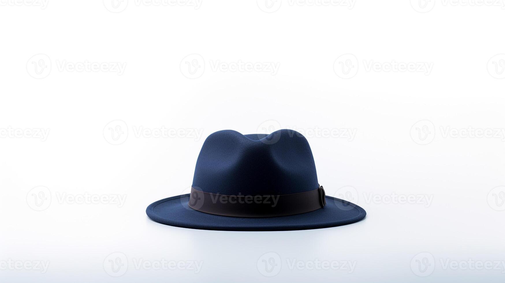 AI generated Photo of Navy Blue Fedora Hat isolated on white background. AI Generated