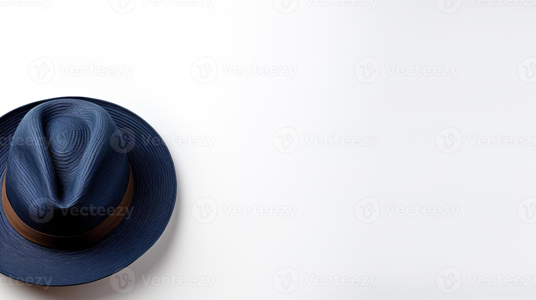AI generated Photo of Navy Blue Panama Hat isolated on white background. AI Generated