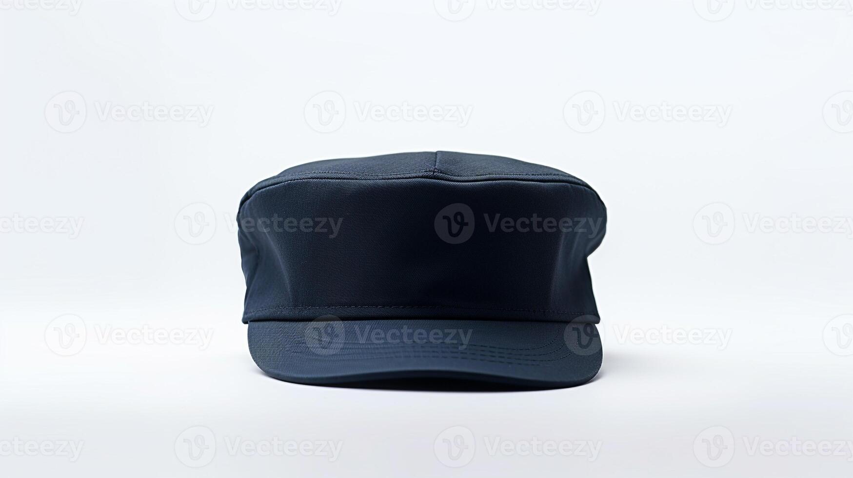 AI generated Photo of Navy Blue Military Cap isolated on white background. AI Generated