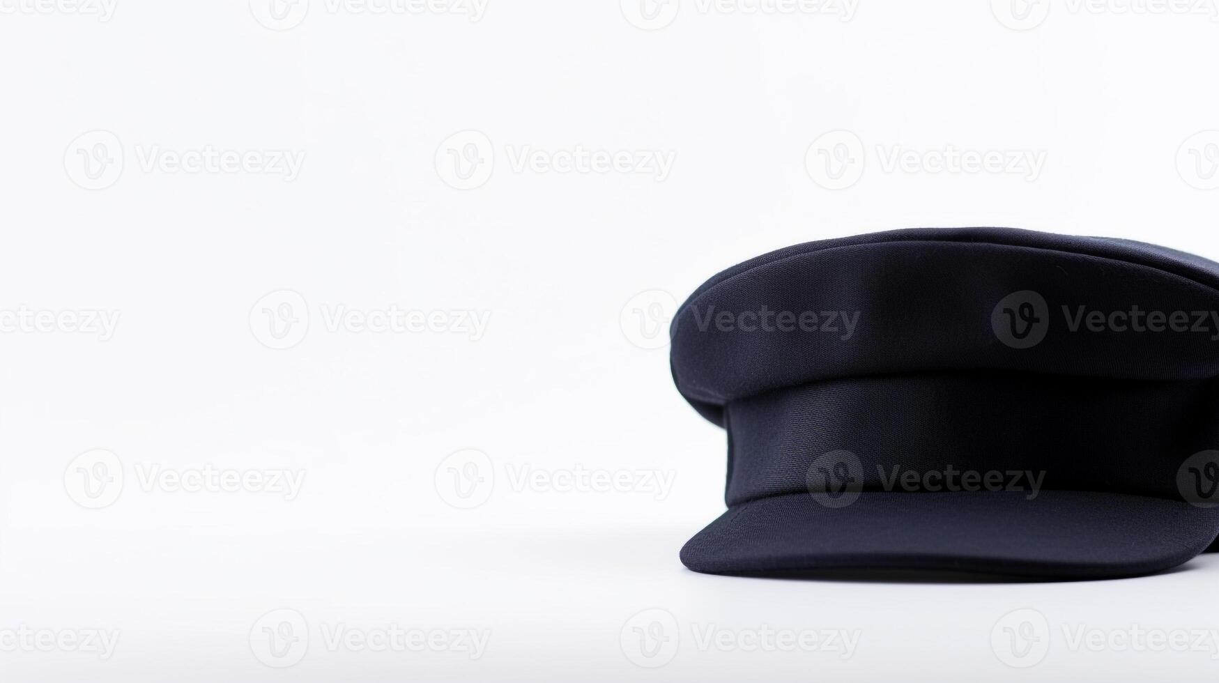 AI generated Photo of Navy Blue Military Cap isolated on white background. AI Generated