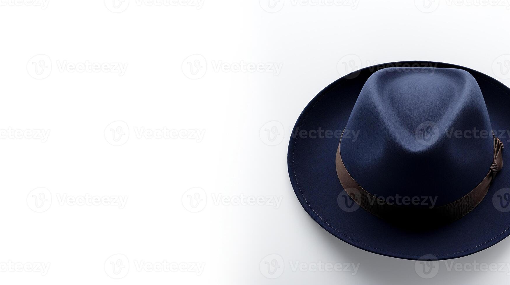 AI generated Photo of Navy Blue Fedora Hat isolated on white background. AI Generated