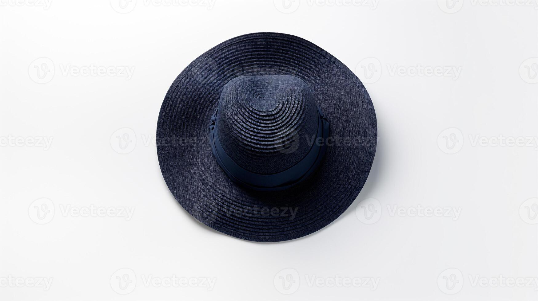 AI generated Photo of Navy Blue Sun hat isolated on white background. AI Generated