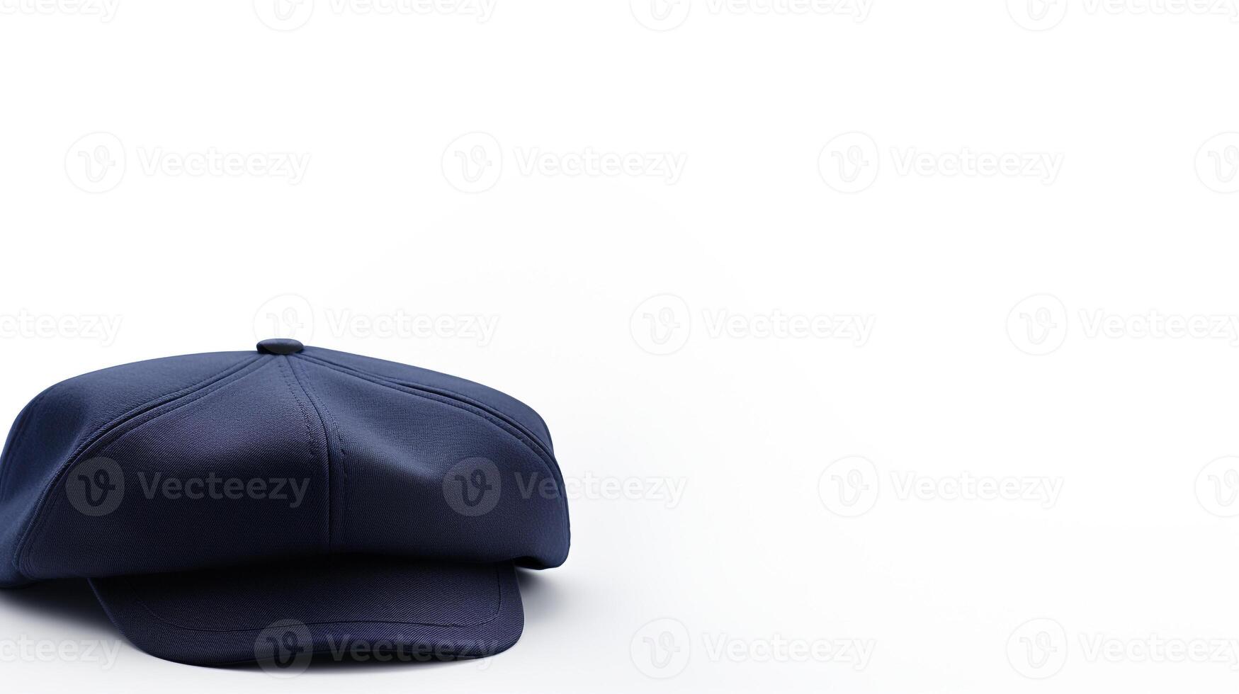 AI generated Photo of Navy Blue Newsboy Cap isolated on white background. AI Generated