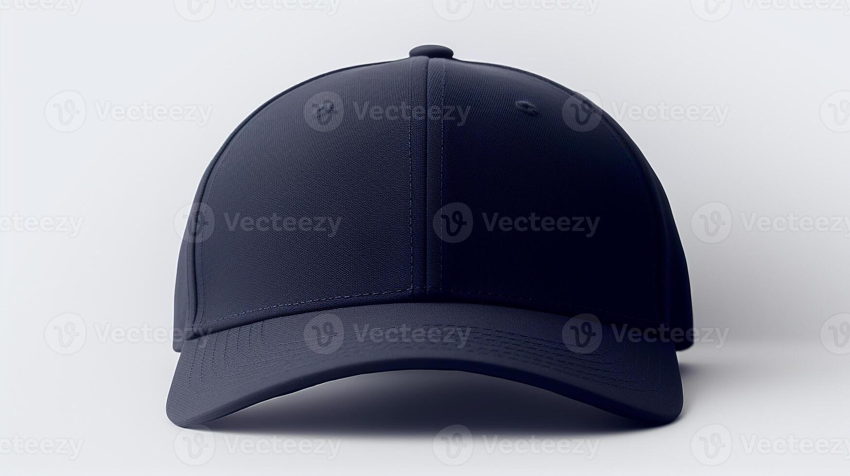 AI generated Photo of Navy Blue Fitted Cap isolated on white background. AI Generated