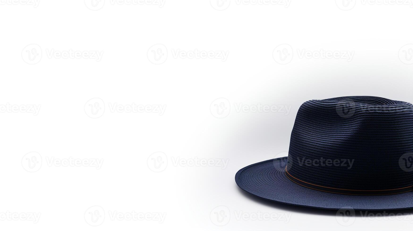 AI generated Photo of Navy Blue Panama Hat isolated on white background. AI Generated