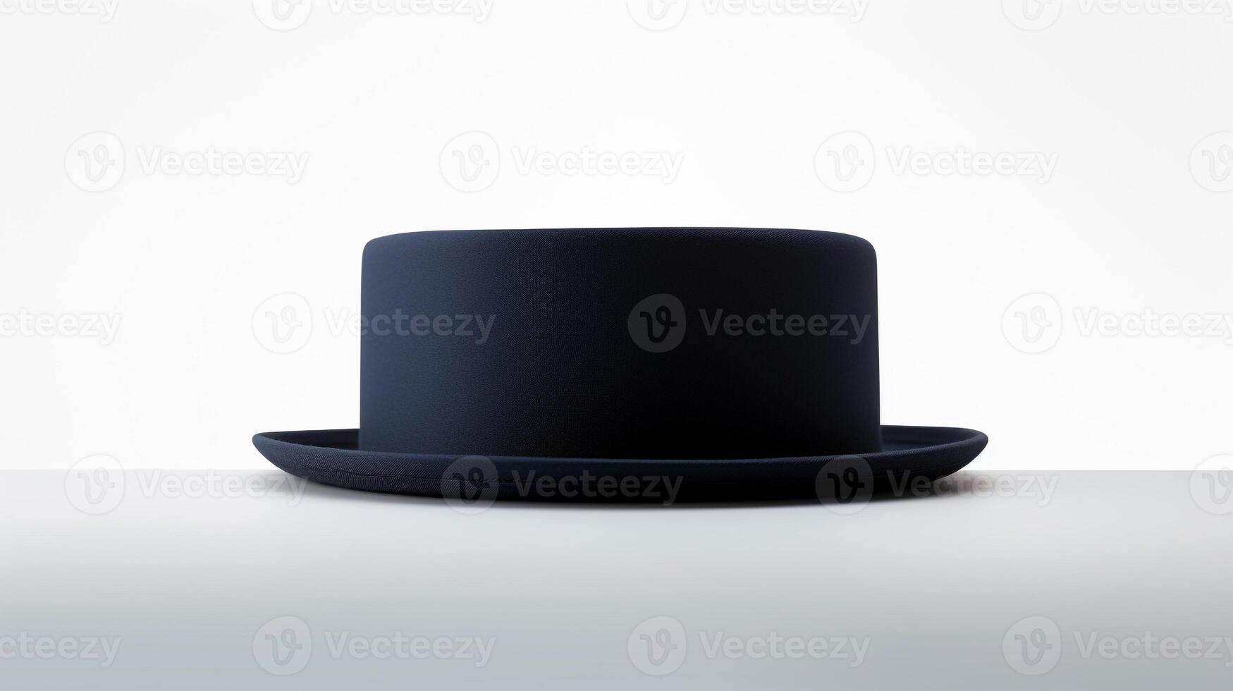 AI generated Photo of Navy Blue Pork Pie Hat isolated on white background. AI Generated