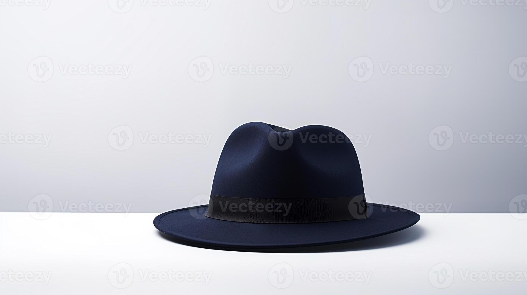 AI generated Photo of Navy Blue Trilby Hat isolated on white background. AI Generated