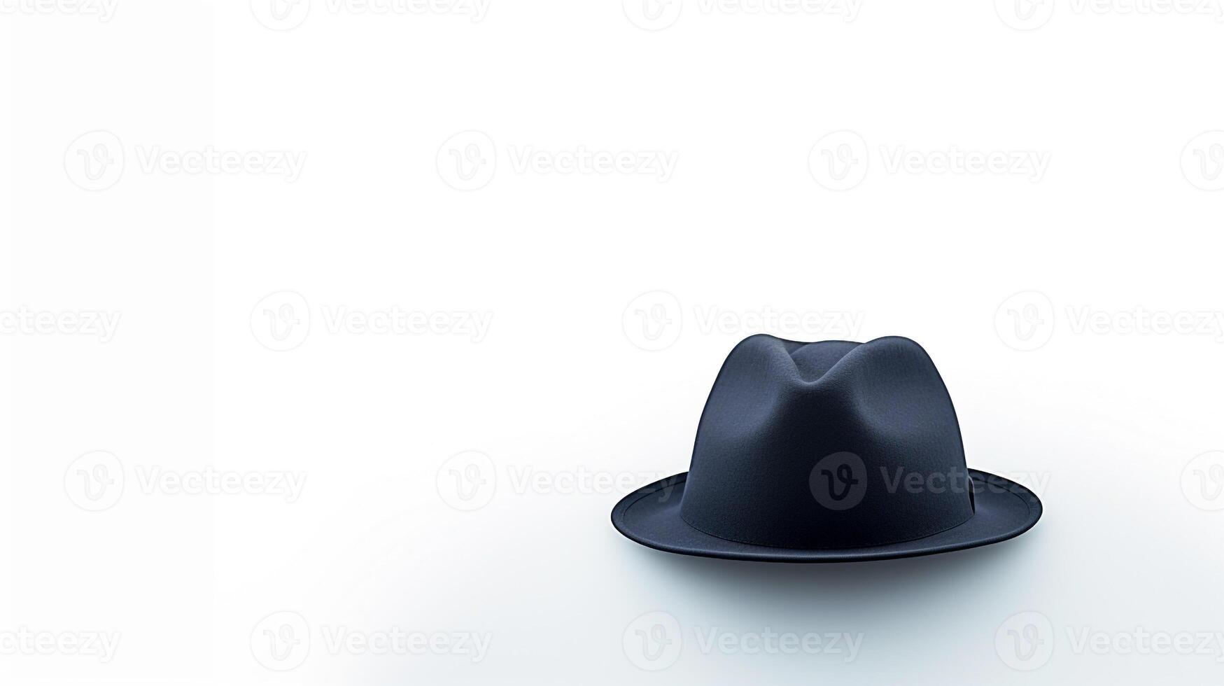 AI generated Photo of Navy Blue Trilby Hat isolated on white background. AI Generated