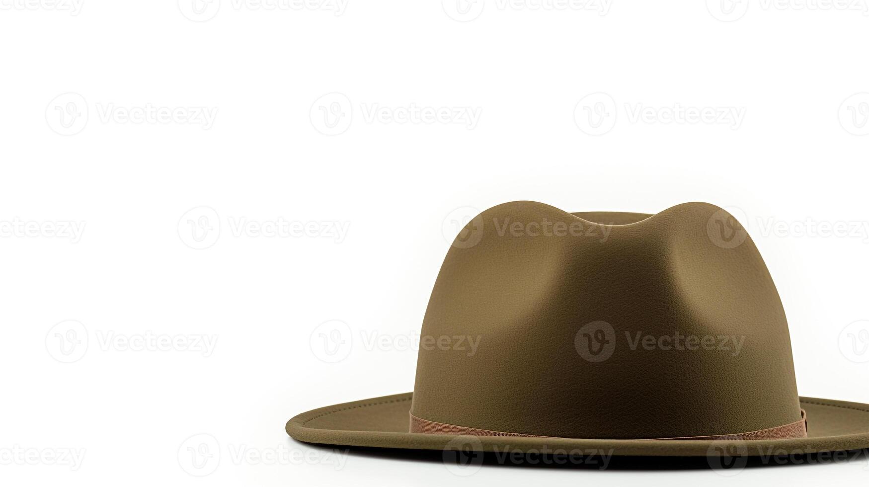 AI generated Photo of Olive Trilby Hat isolated on white background. AI Generated