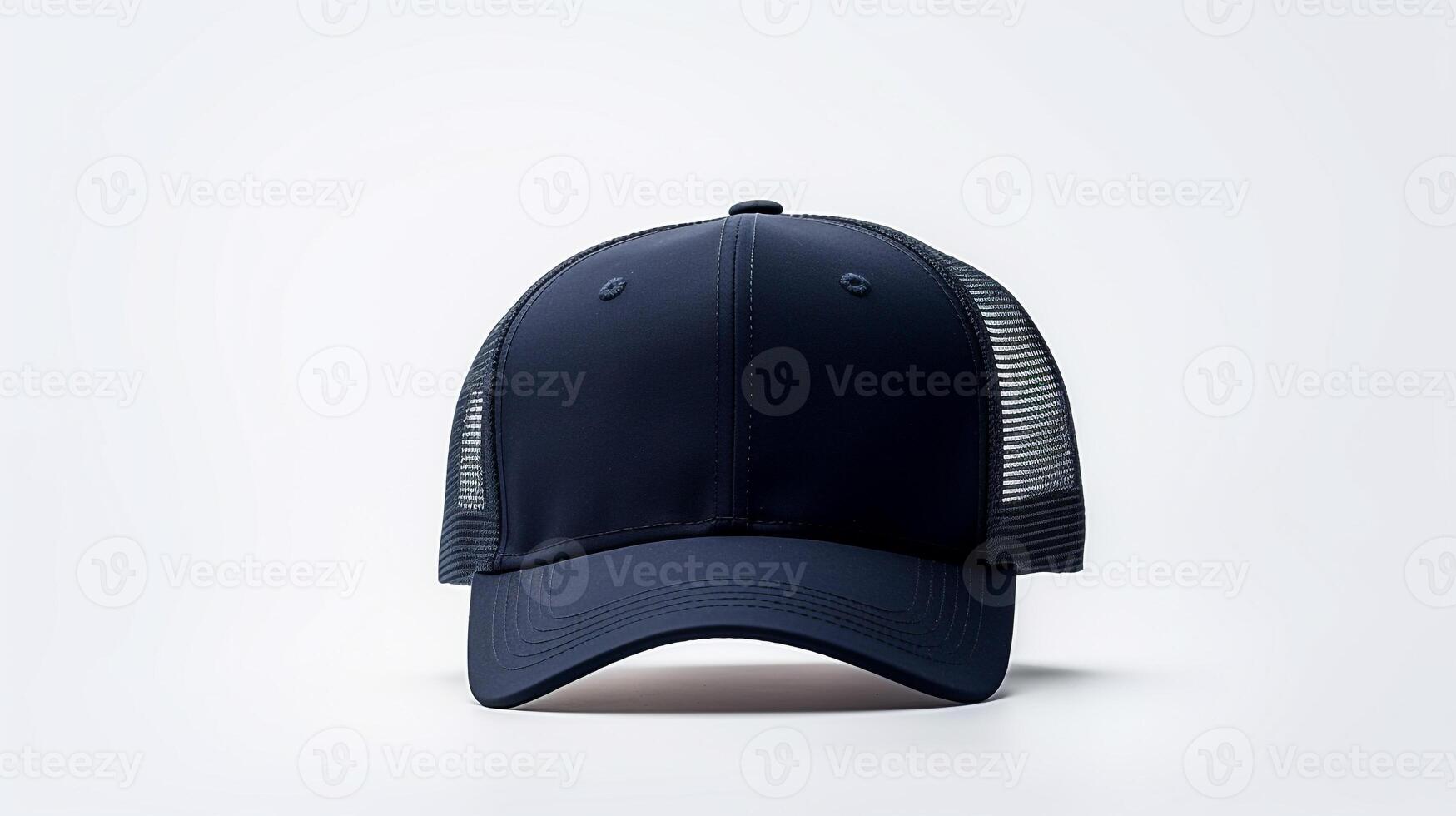 AI generated Photo of Navy Blue Trucker Cap isolated on white background. AI Generated