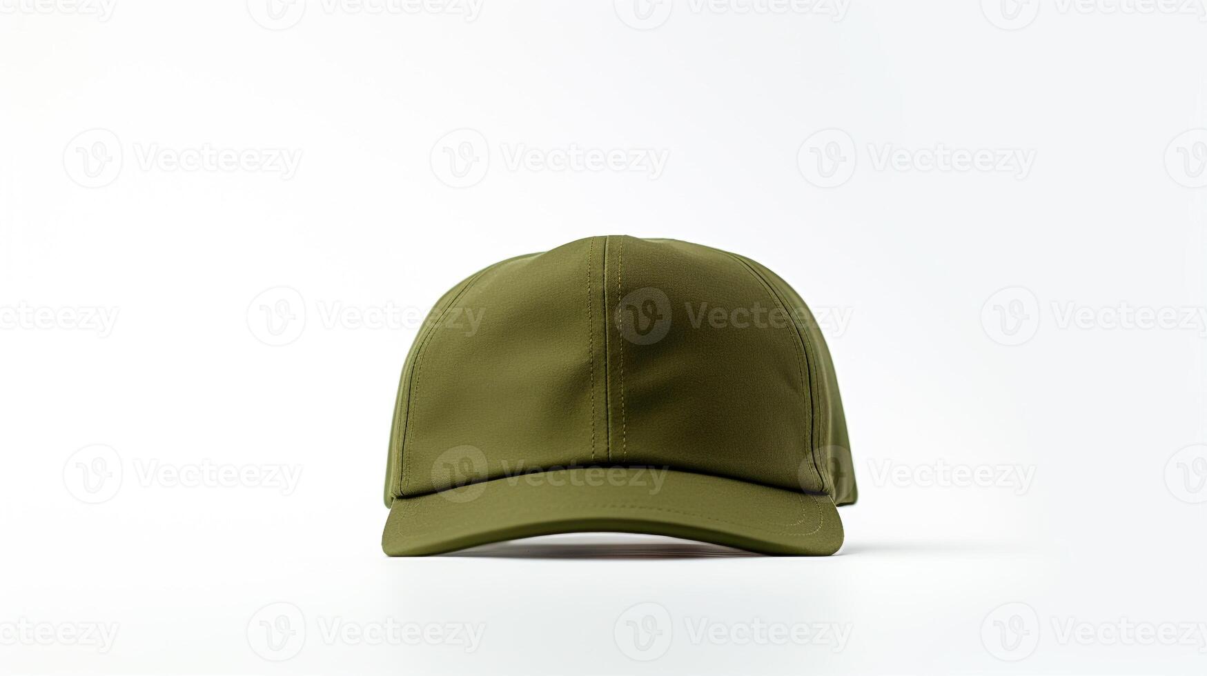 AI generated Photo of Olive Flat Cap isolated on white background. AI Generated