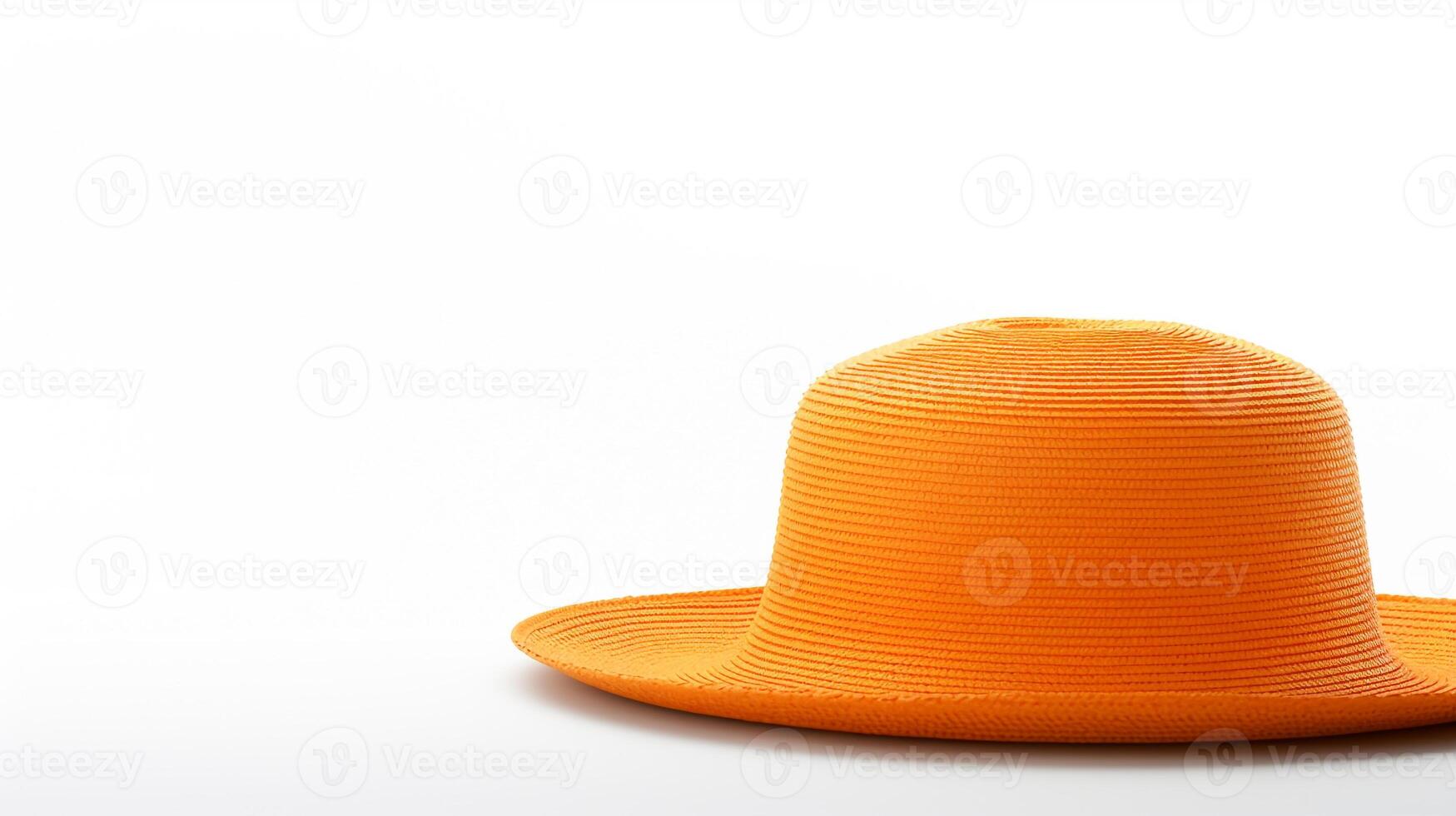 AI generated Photo of Orange Straw hat isolated on white background. AI Generated