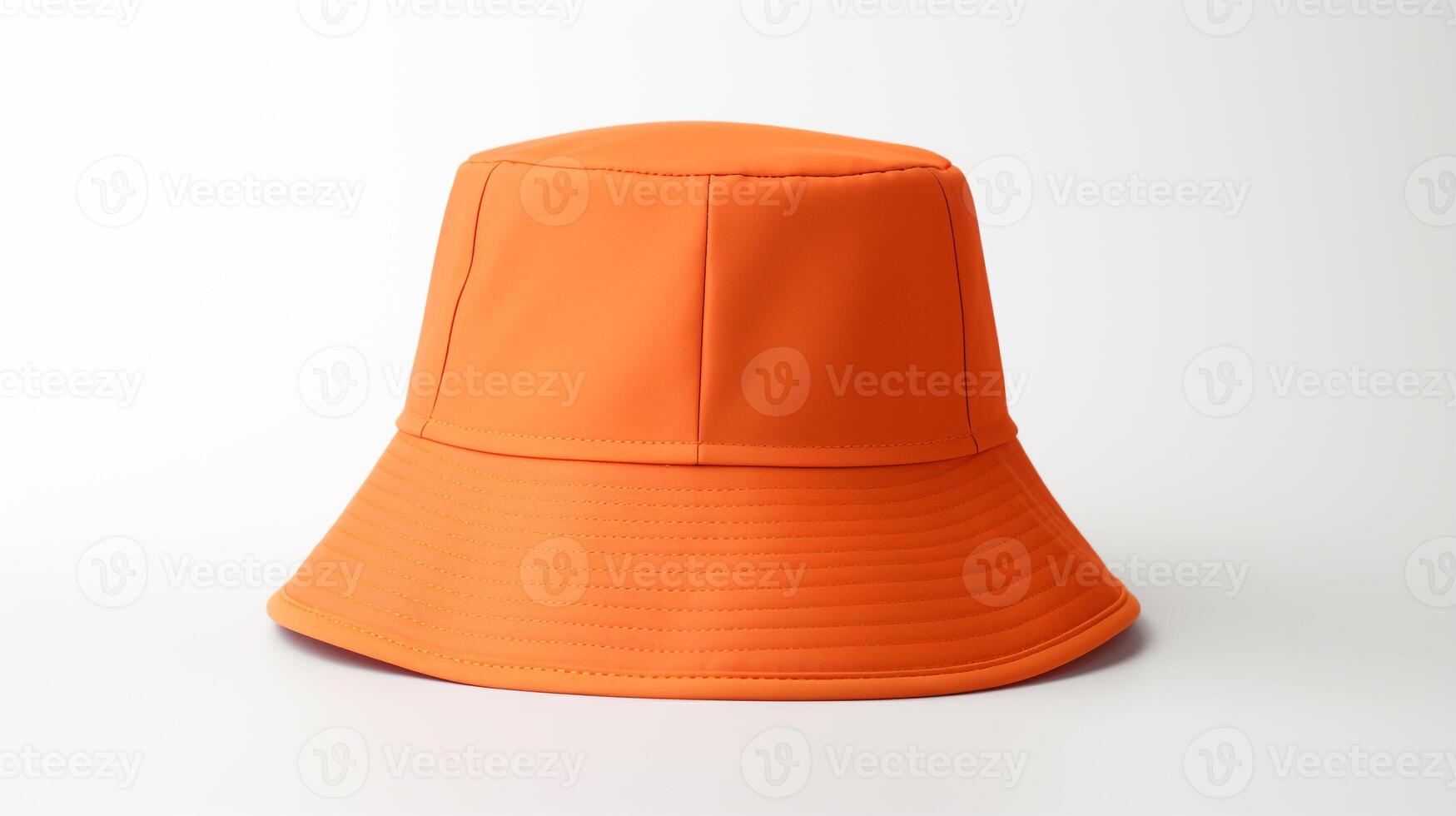 AI generated Photo of Orange Bucket Hat isolated on white background. AI Generated