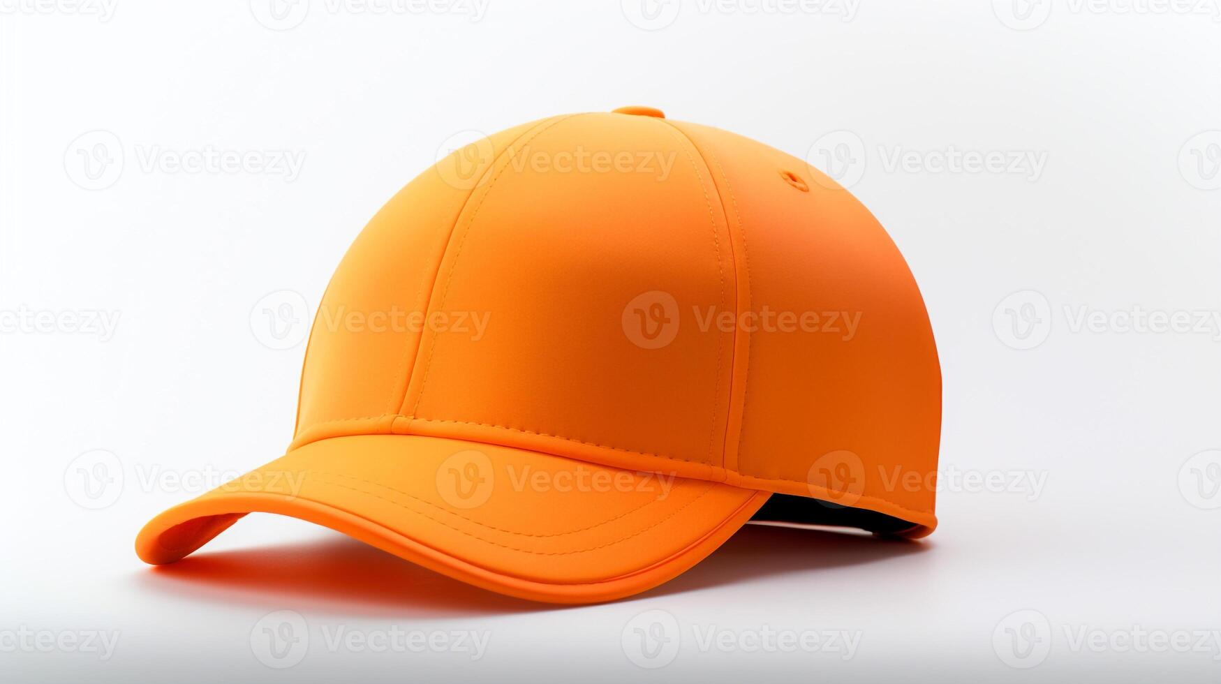 AI generated Photo of Orange Cycling Cap isolated on white background. AI Generated