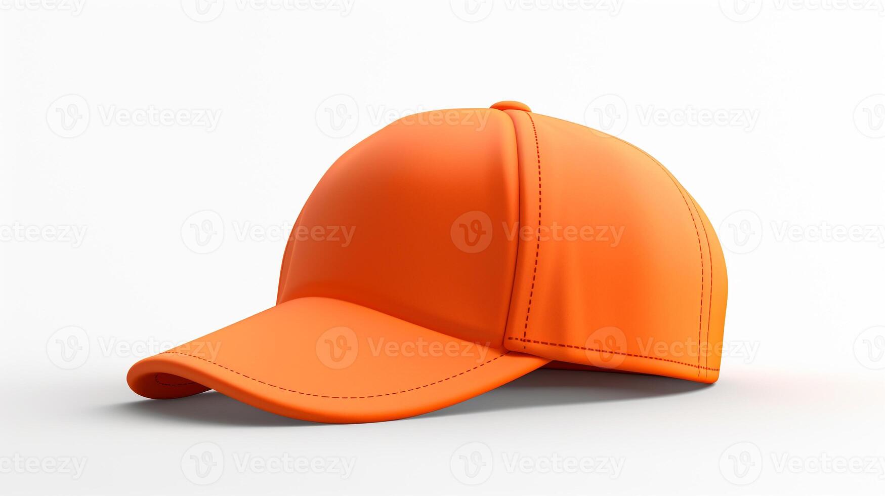 AI generated Photo of Orange Cycling Cap isolated on white background. AI Generated