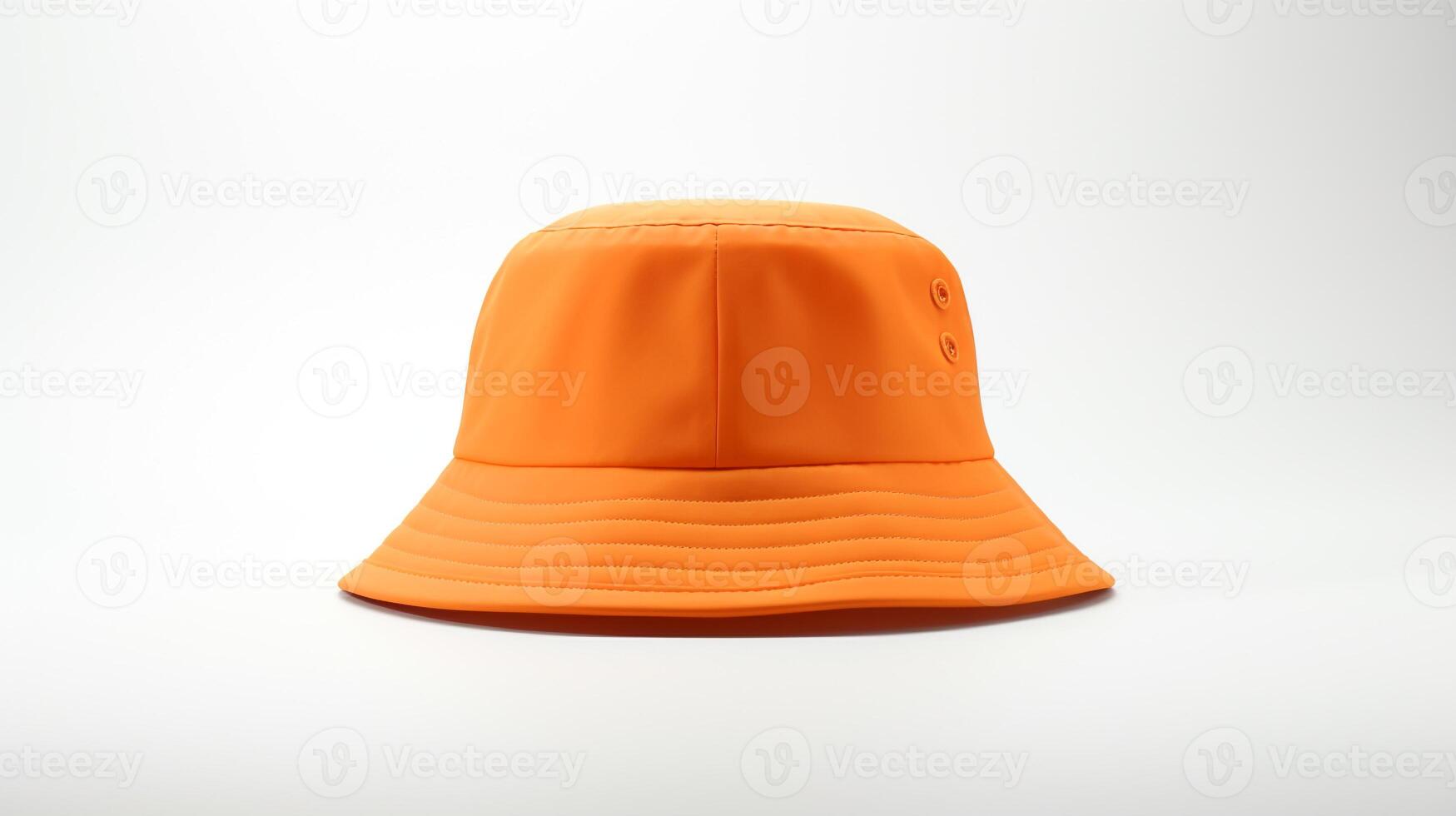 AI generated Photo of Orange Bucket Hat isolated on white background. AI Generated