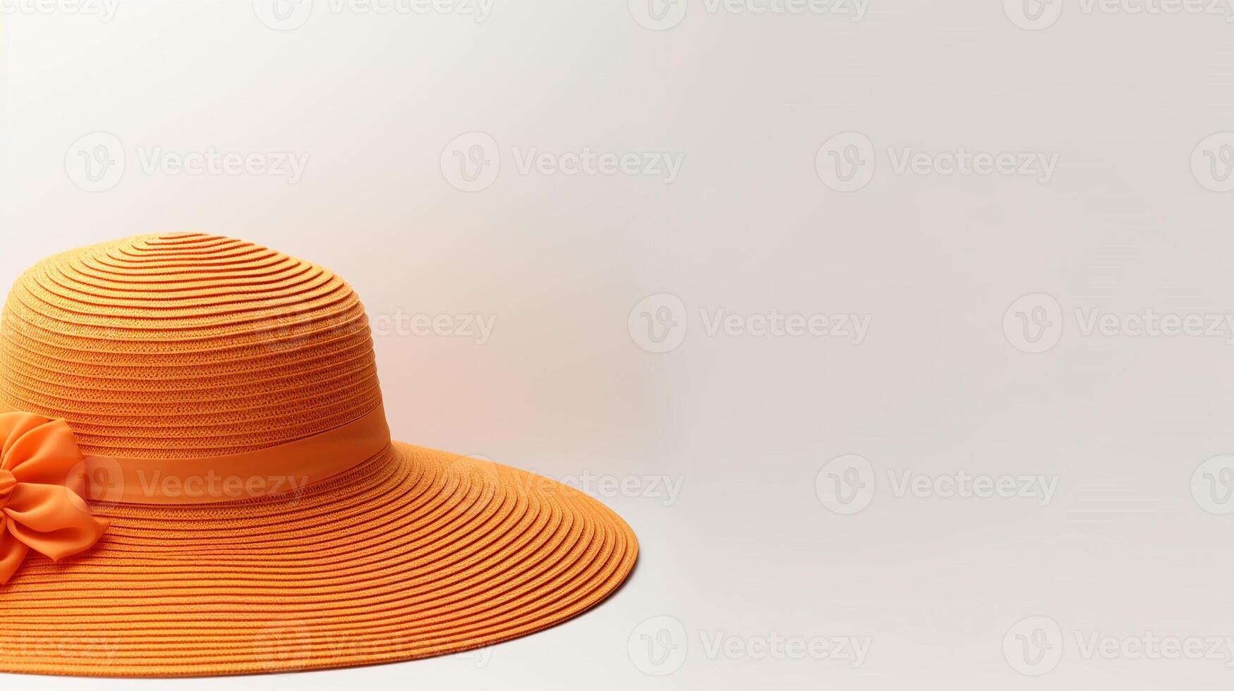 AI generated Photo of Orange Sun hat isolated on white background. AI Generated