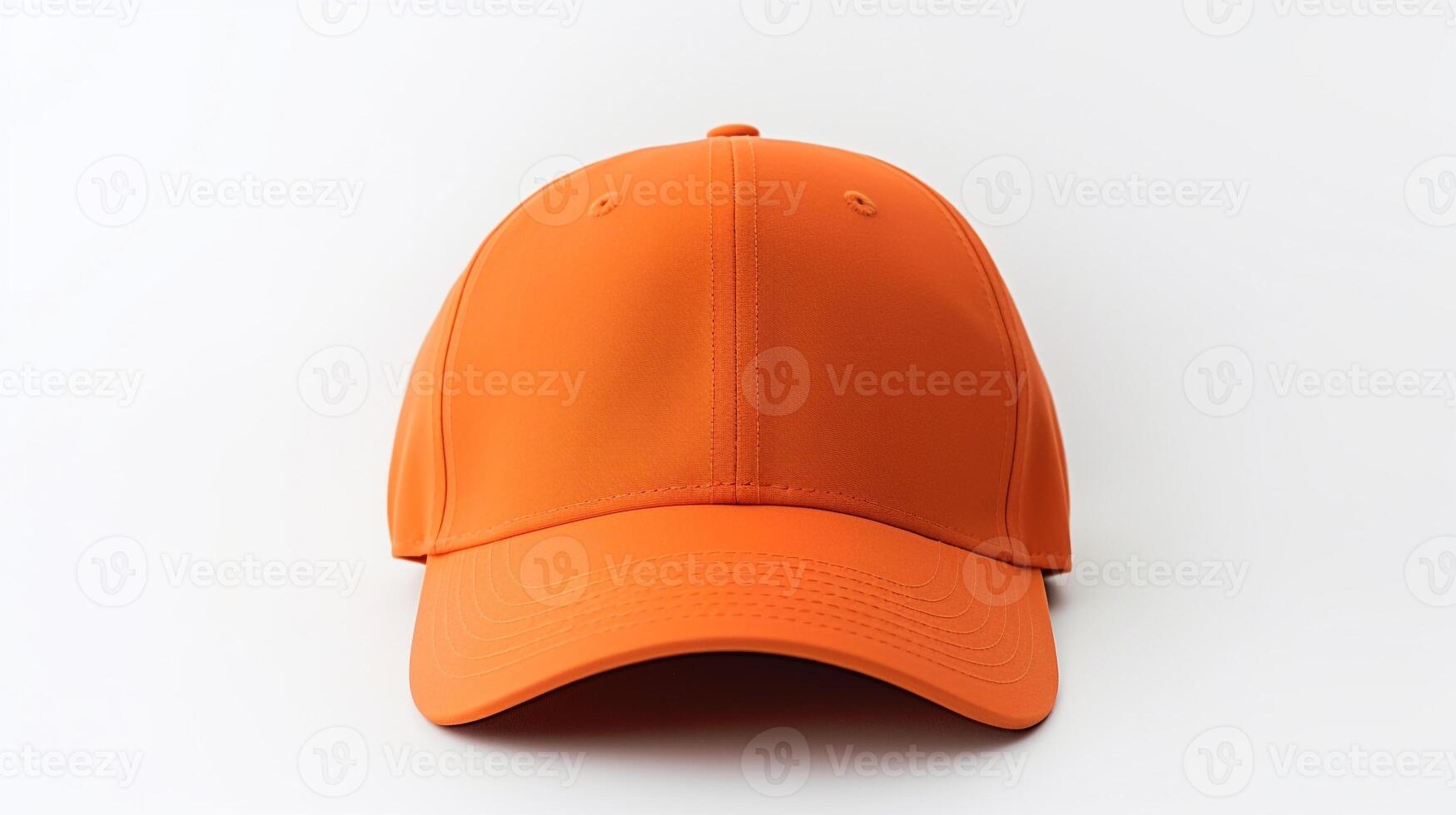 AI generated Photo of Orange Baseball Cap isolated on white background. AI Generated