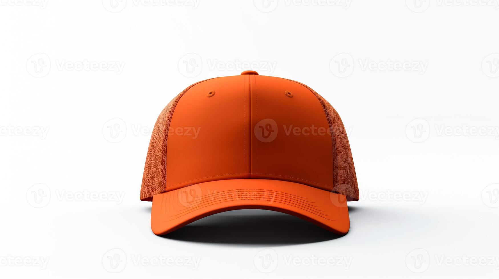 AI generated Photo of Orange Trucker Cap isolated on white background. AI Generated