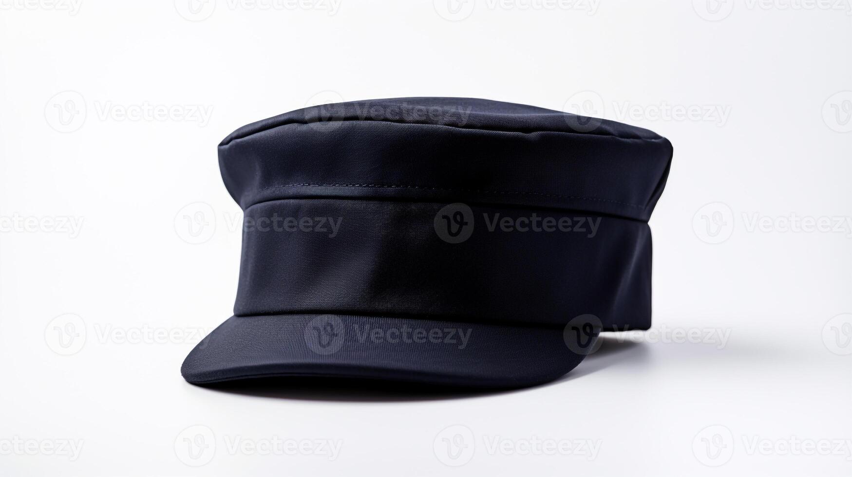 AI generated Photo of Navy Blue Military Cap isolated on white background. AI Generated