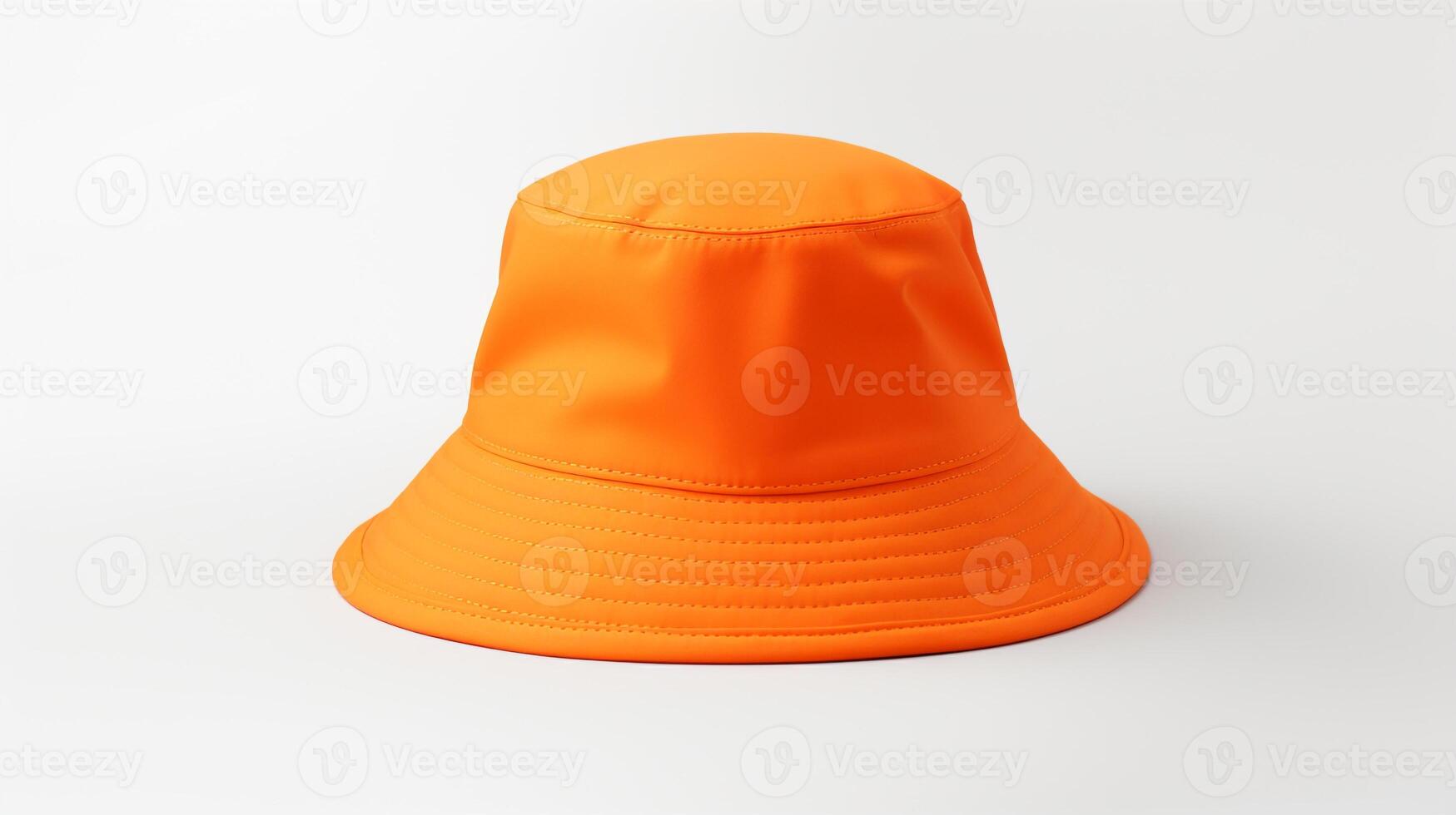 AI generated Photo of Orange Bucket Hat isolated on white background. AI Generated