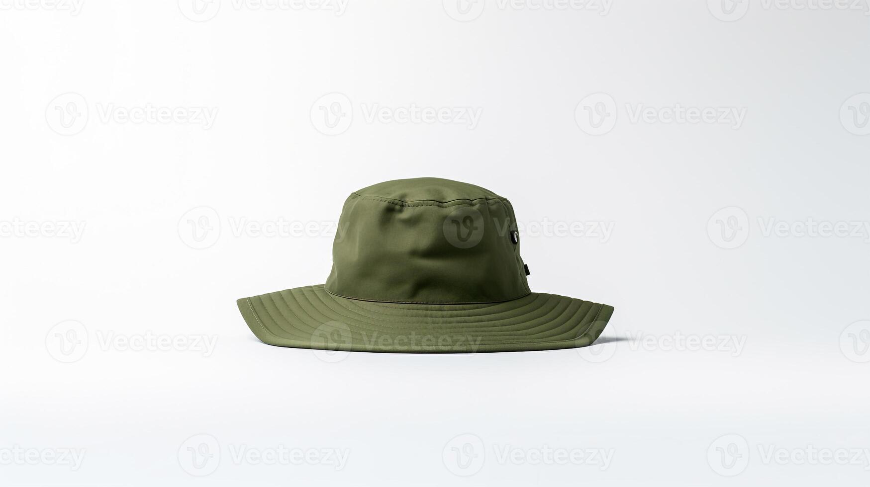 AI generated Photo of Olive Bucket Hat isolated on white background. AI Generated