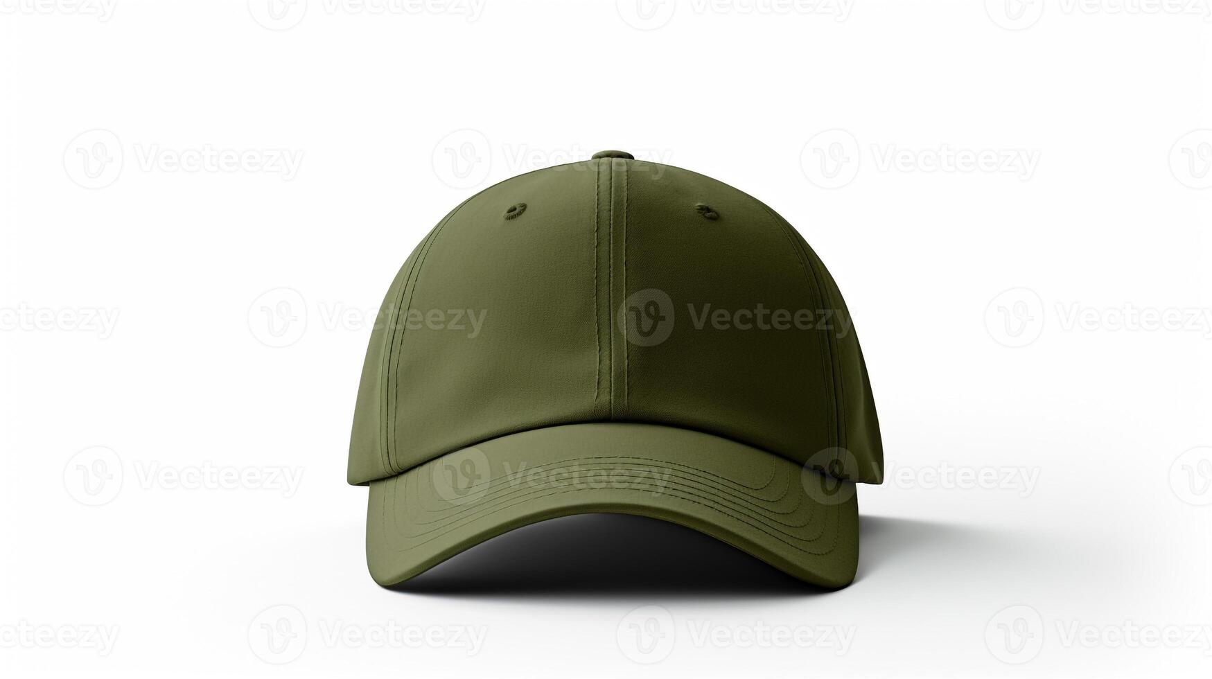 AI generated Photo of Olive Dad Cap isolated on white background. AI Generated