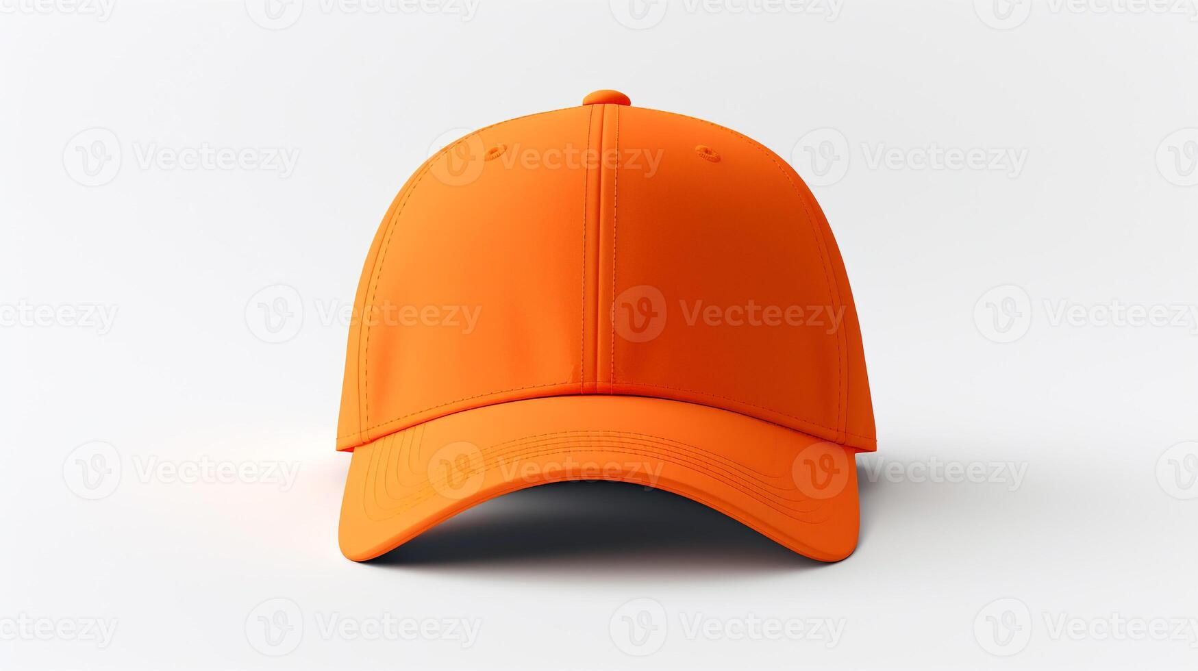 AI generated Photo of Orange Baseball Cap isolated on white background. AI Generated