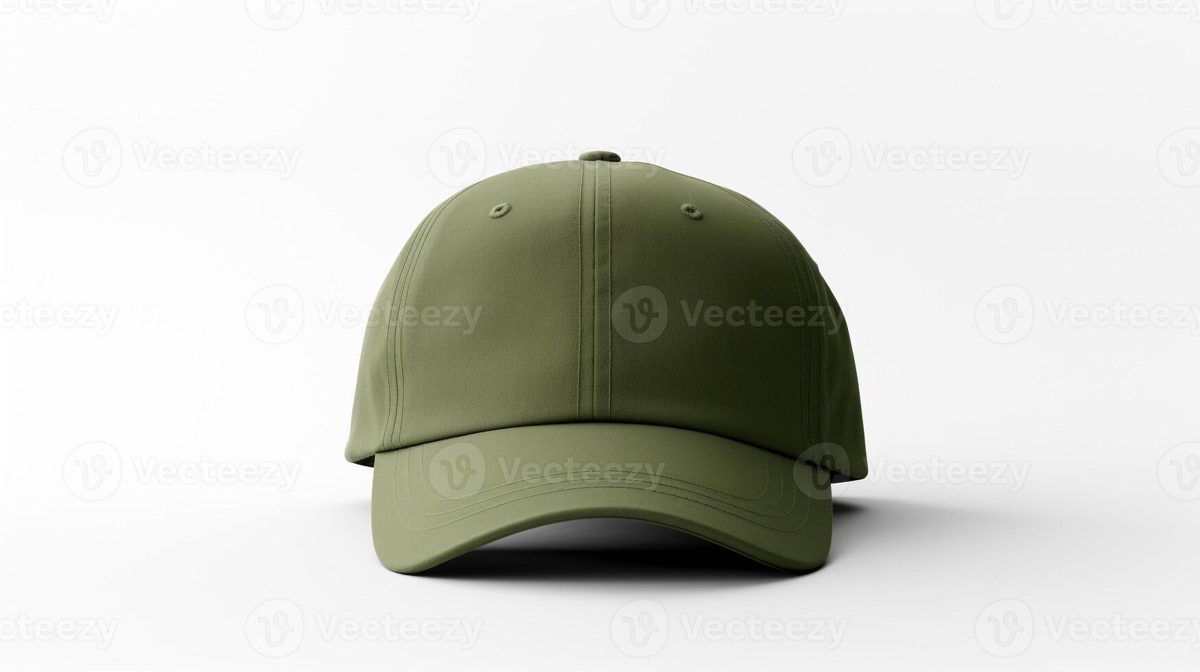 AI generated Photo of Olive Dad Cap isolated on white background. AI Generated