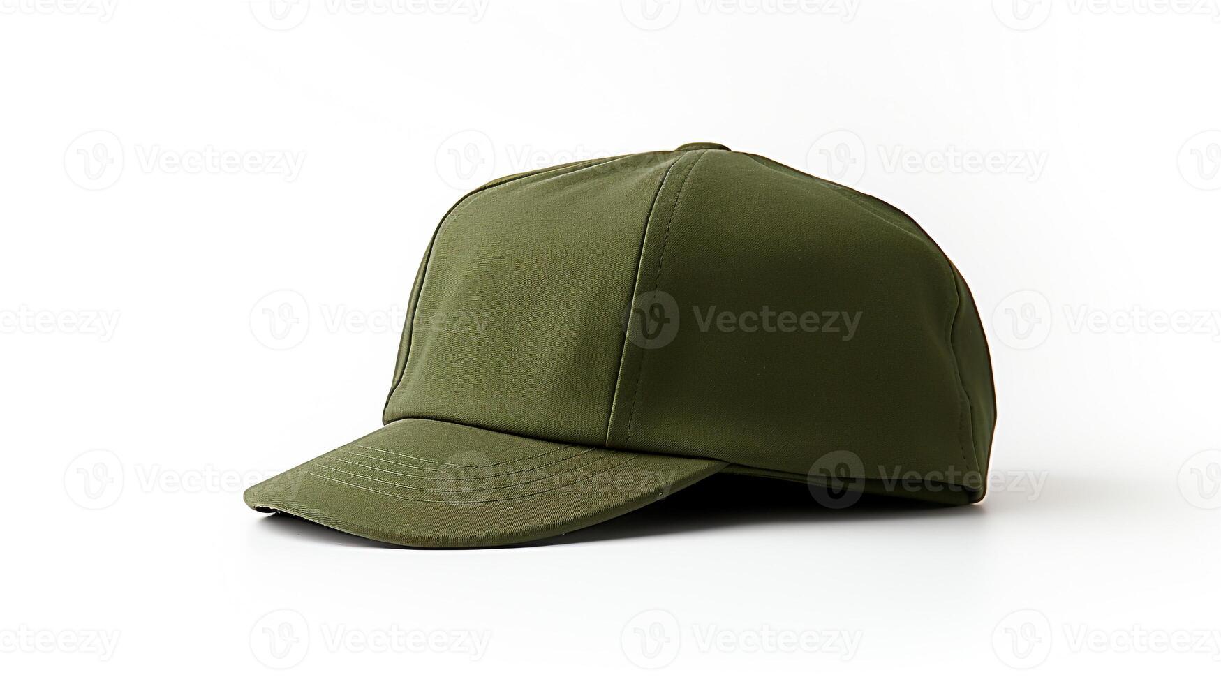 AI generated Photo of Olive Newsboy Cap isolated on white background. AI Generated