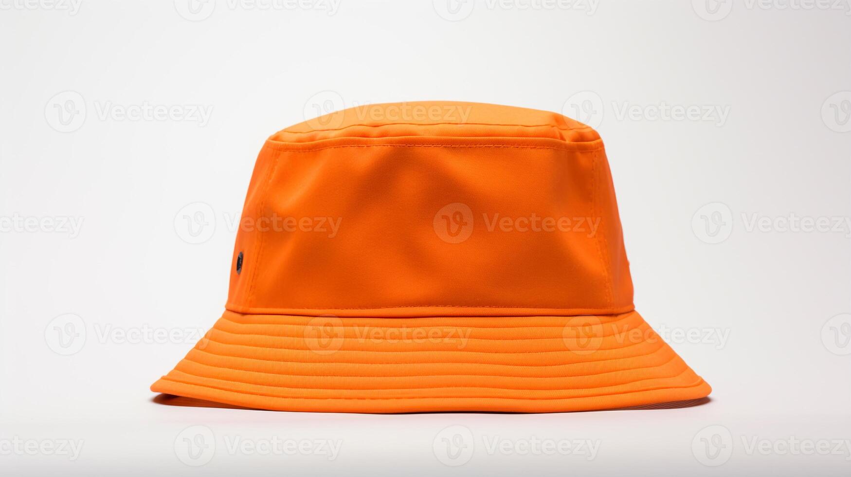 AI generated Photo of Orange Bucket Hat isolated on white background. AI Generated