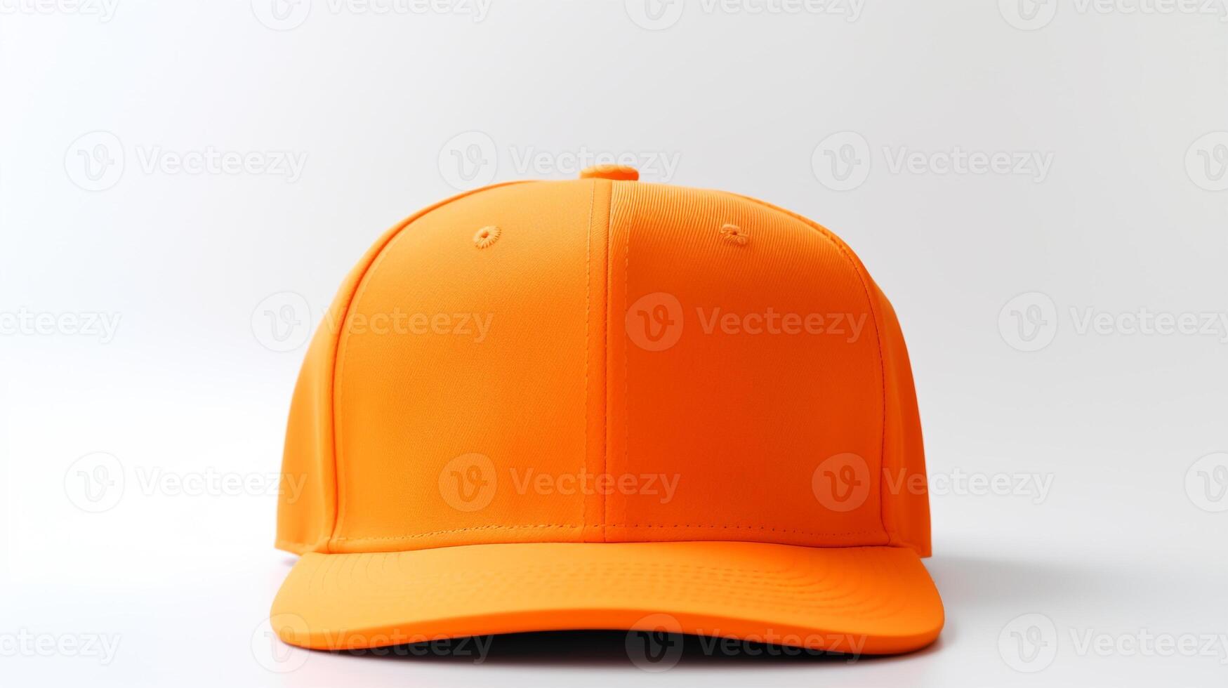 AI generated Photo of Orange Snapback isolated on white background. AI Generated