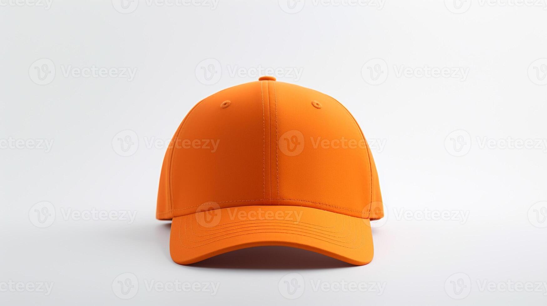 AI generated Photo of Orange Baseball Cap isolated on white background. AI Generated