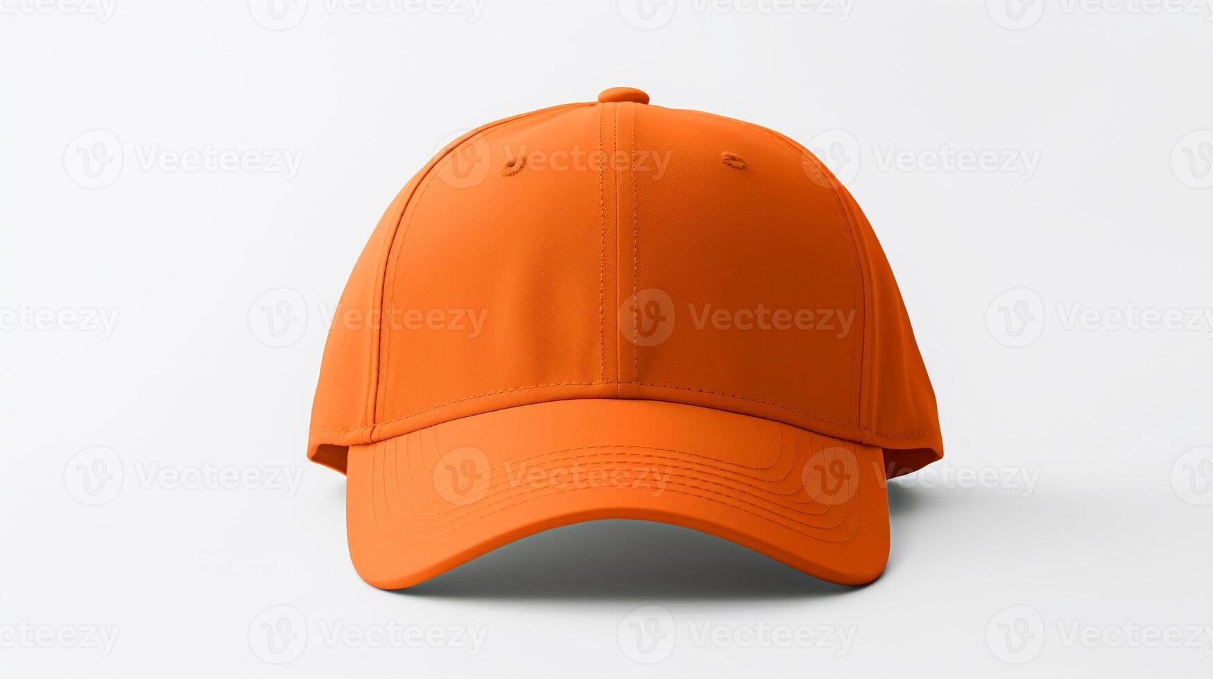 AI generated Photo of Orange Baseball Cap isolated on white background. AI Generated