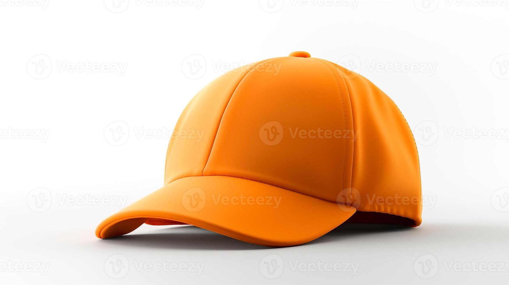 AI generated Photo of Orange Cycling Cap isolated on white background. AI Generated