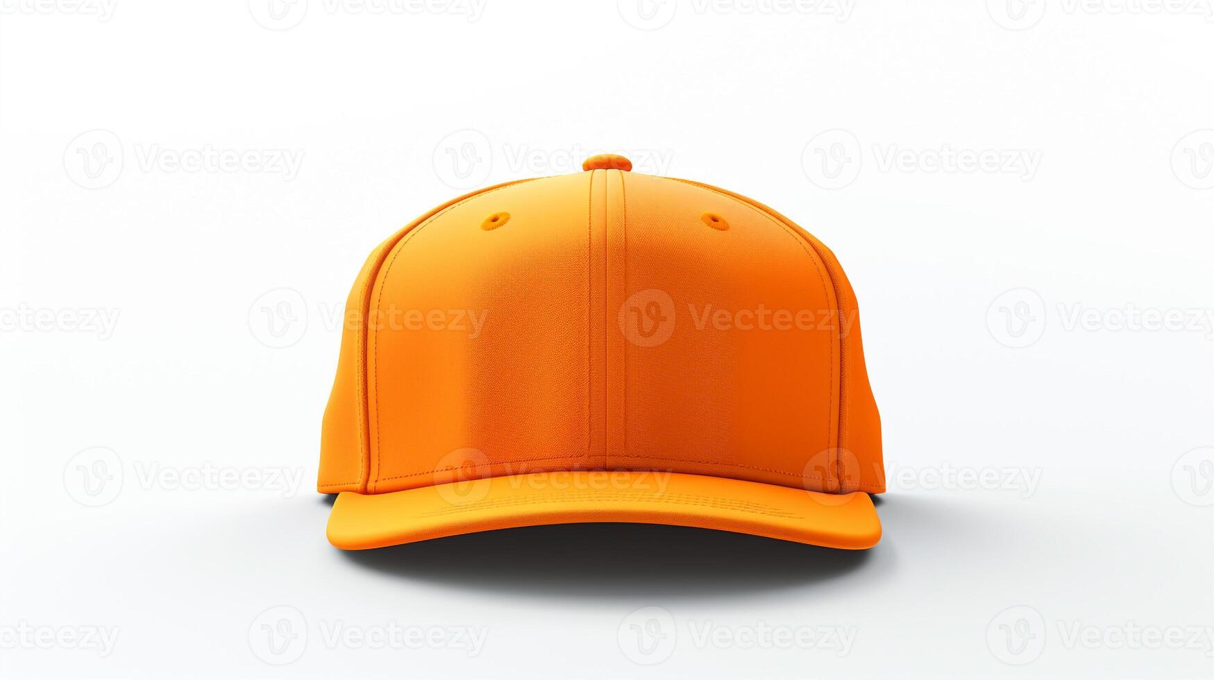 AI generated Photo of Orange Snapback isolated on white background. AI Generated