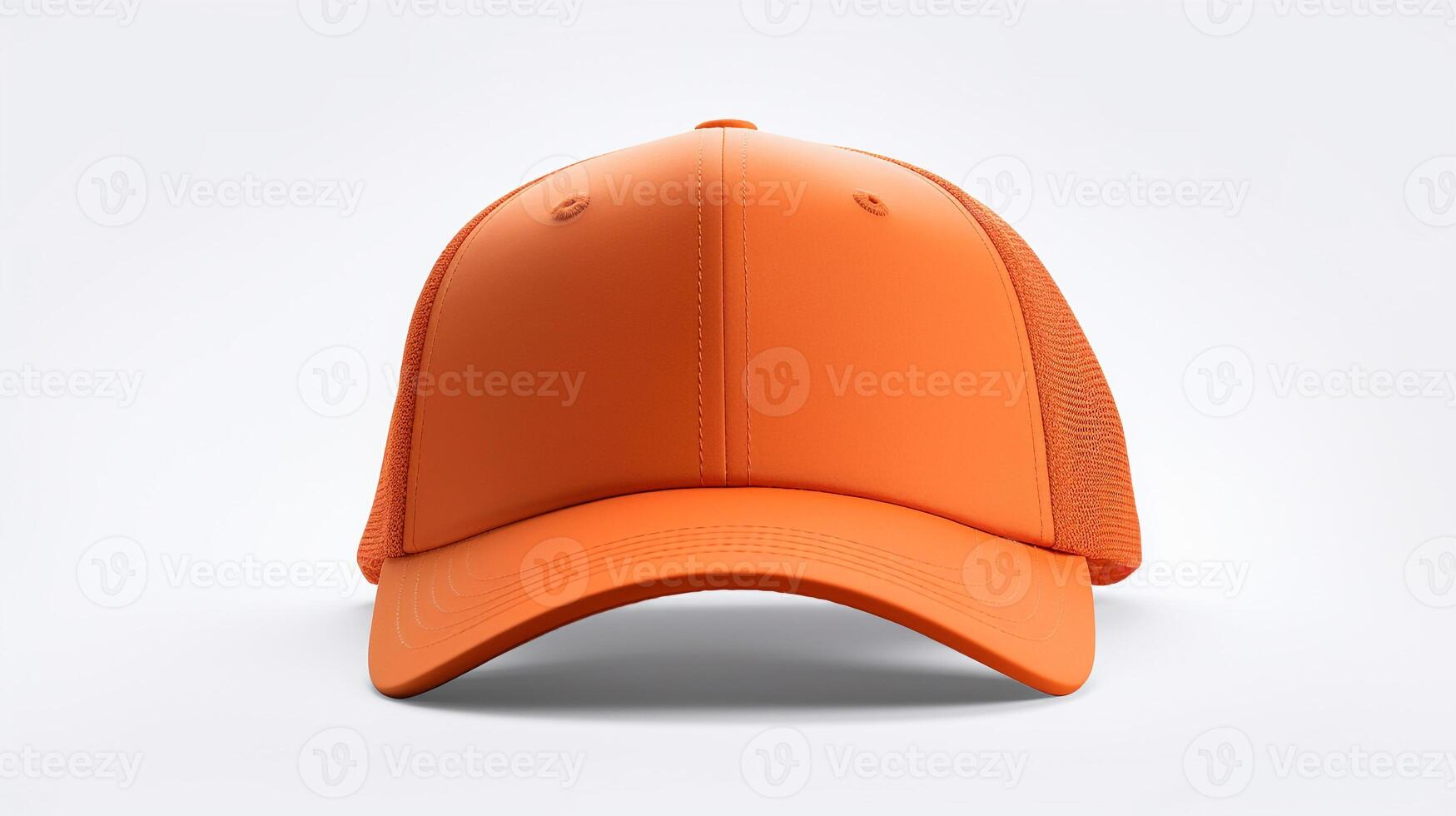 AI generated Photo of Orange Trucker Cap isolated on white background. AI Generated