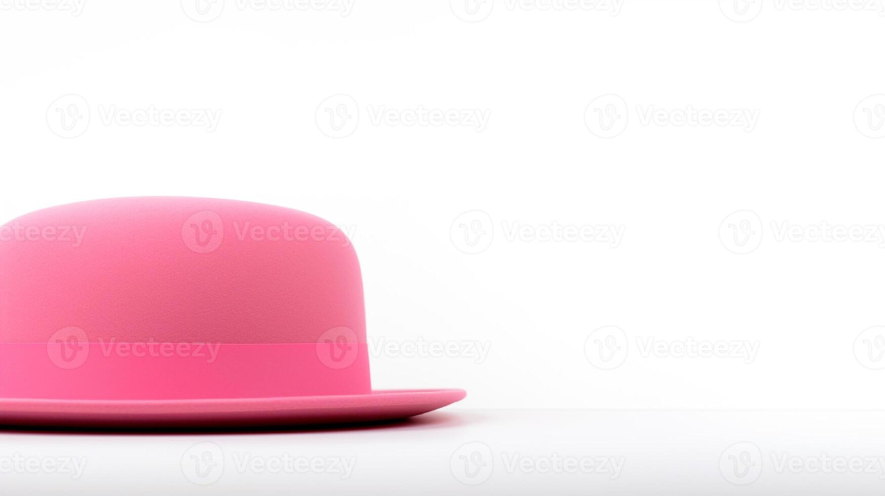 AI generated Photo of Pink Boater Hat isolated on white background. AI Generated
