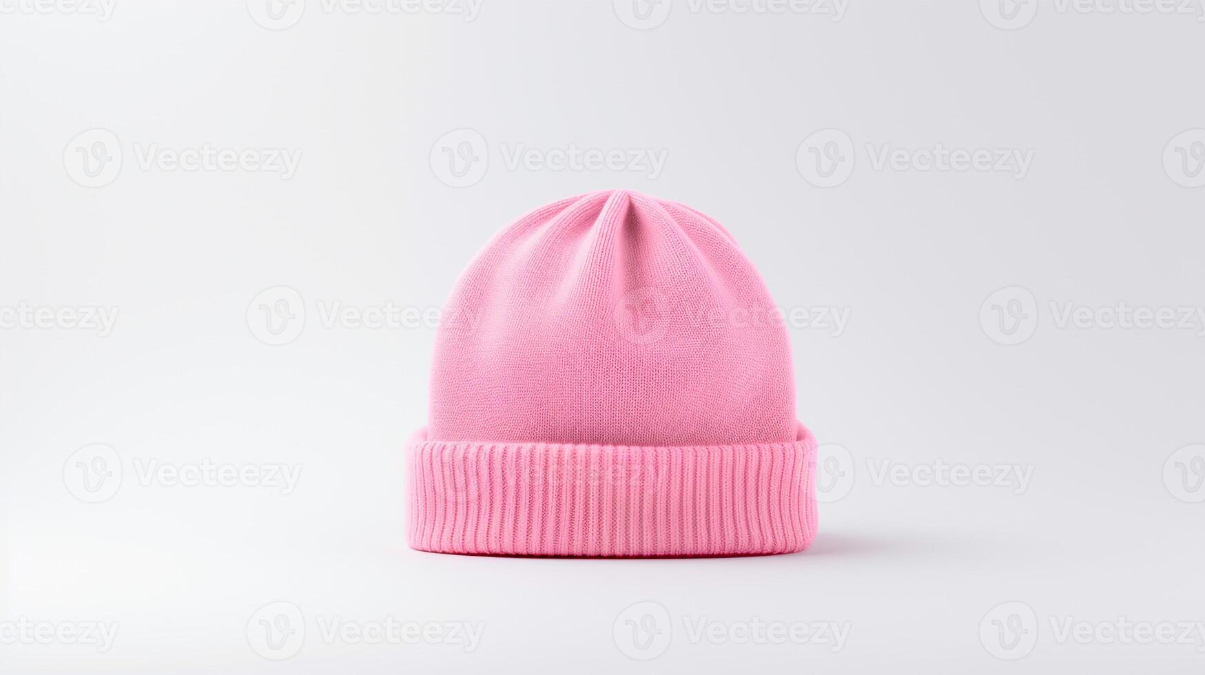 AI generated Photo of Pink Beanie cap isolated on white background. AI Generated