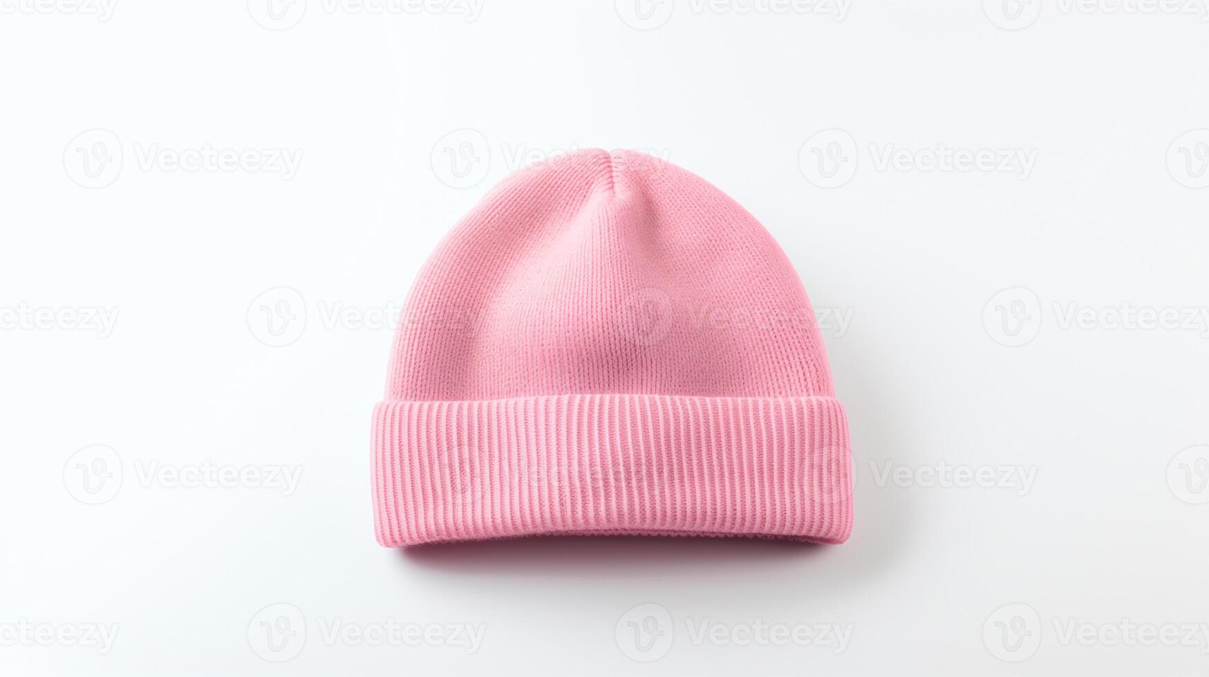 AI generated Photo of Pink Beanie cap isolated on white background. AI Generated