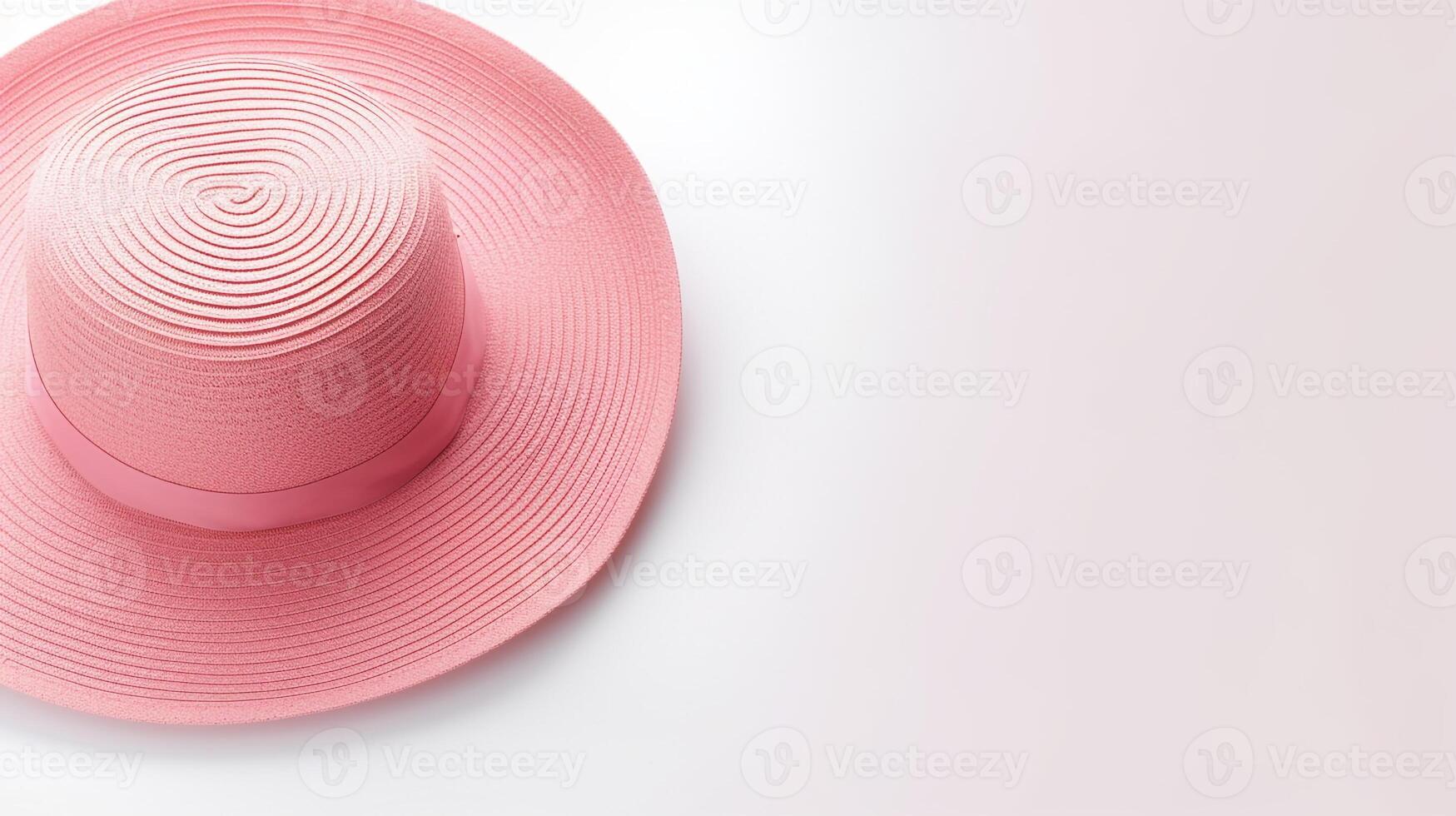 AI generated Photo of Pink Straw hat isolated on white background. AI Generated
